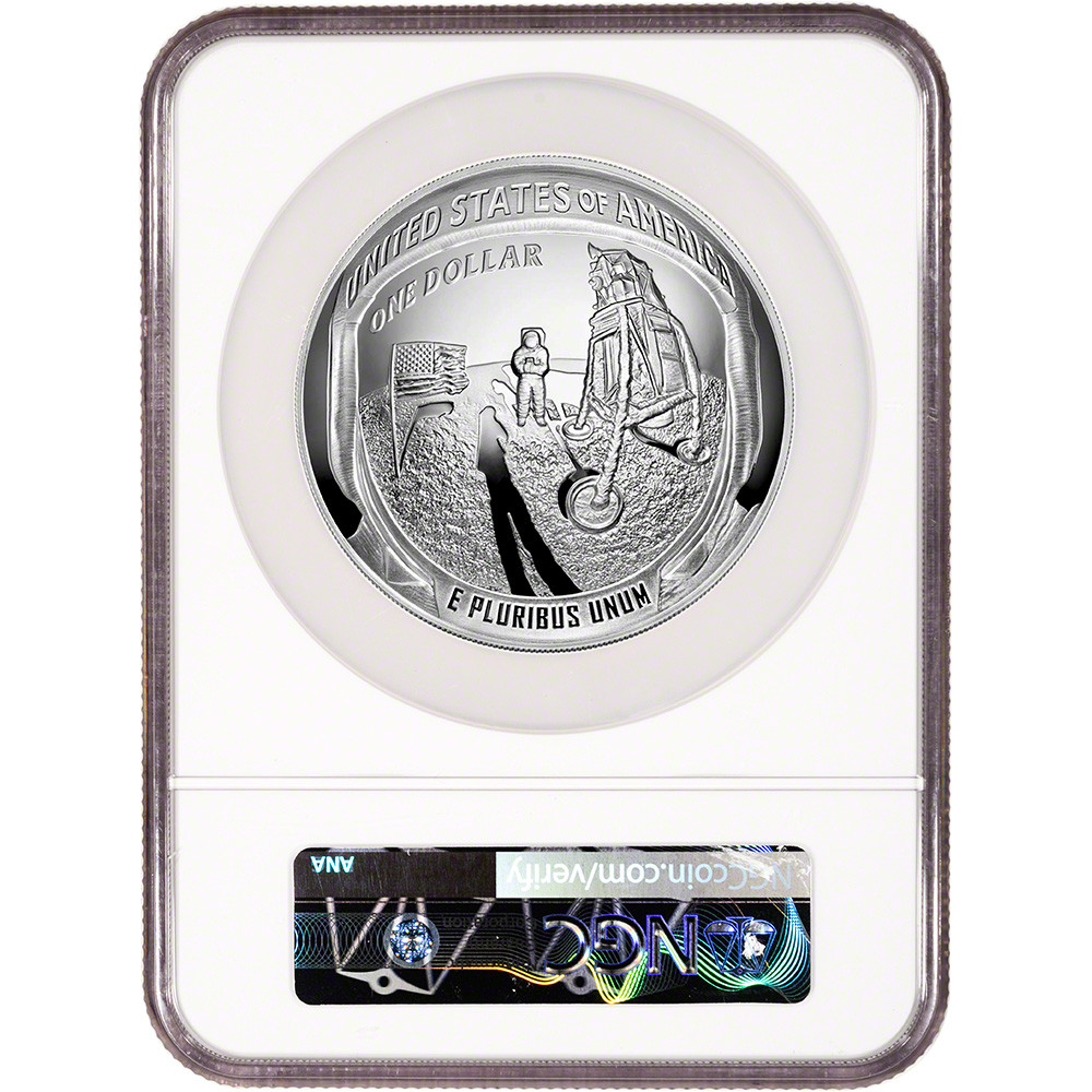 2019 P Apollo 11 Commemorative 5 oz Proof Silver $1 NGC PF70