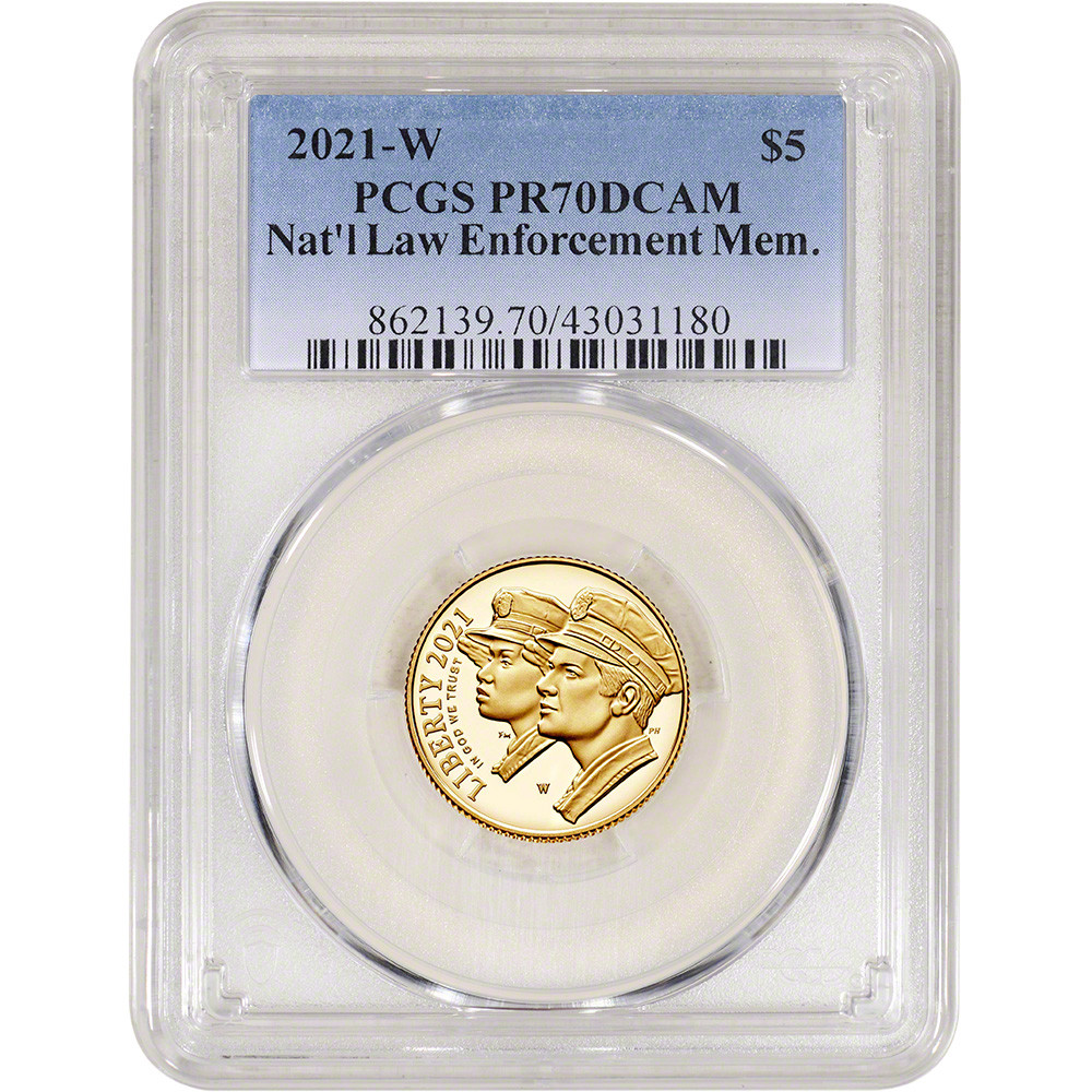 2021 W US Gold $5 National Law Enforcement Commemorative Proof