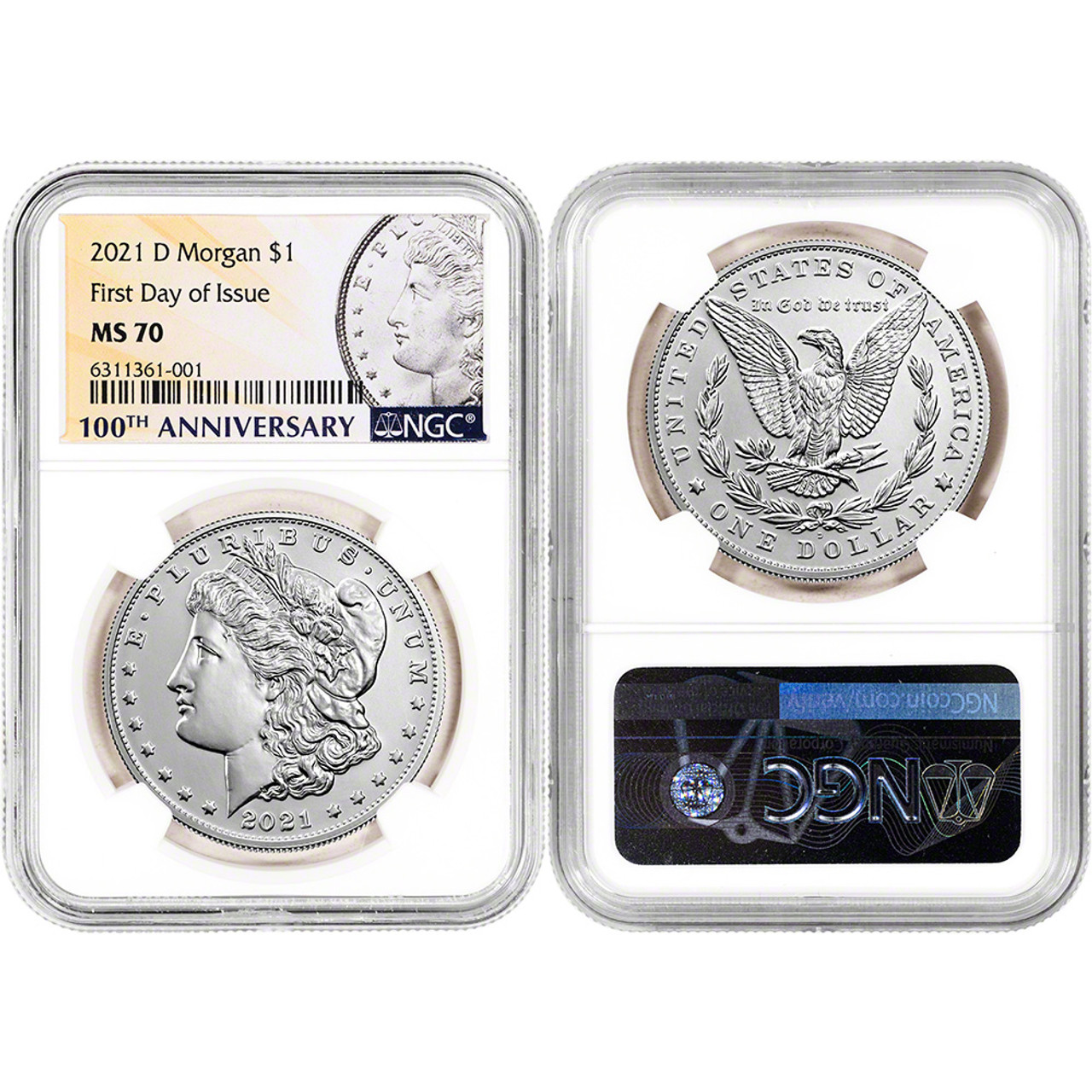 2021 US Six Coin Morgan and Peace Silver Dollar Set - NGC MS70