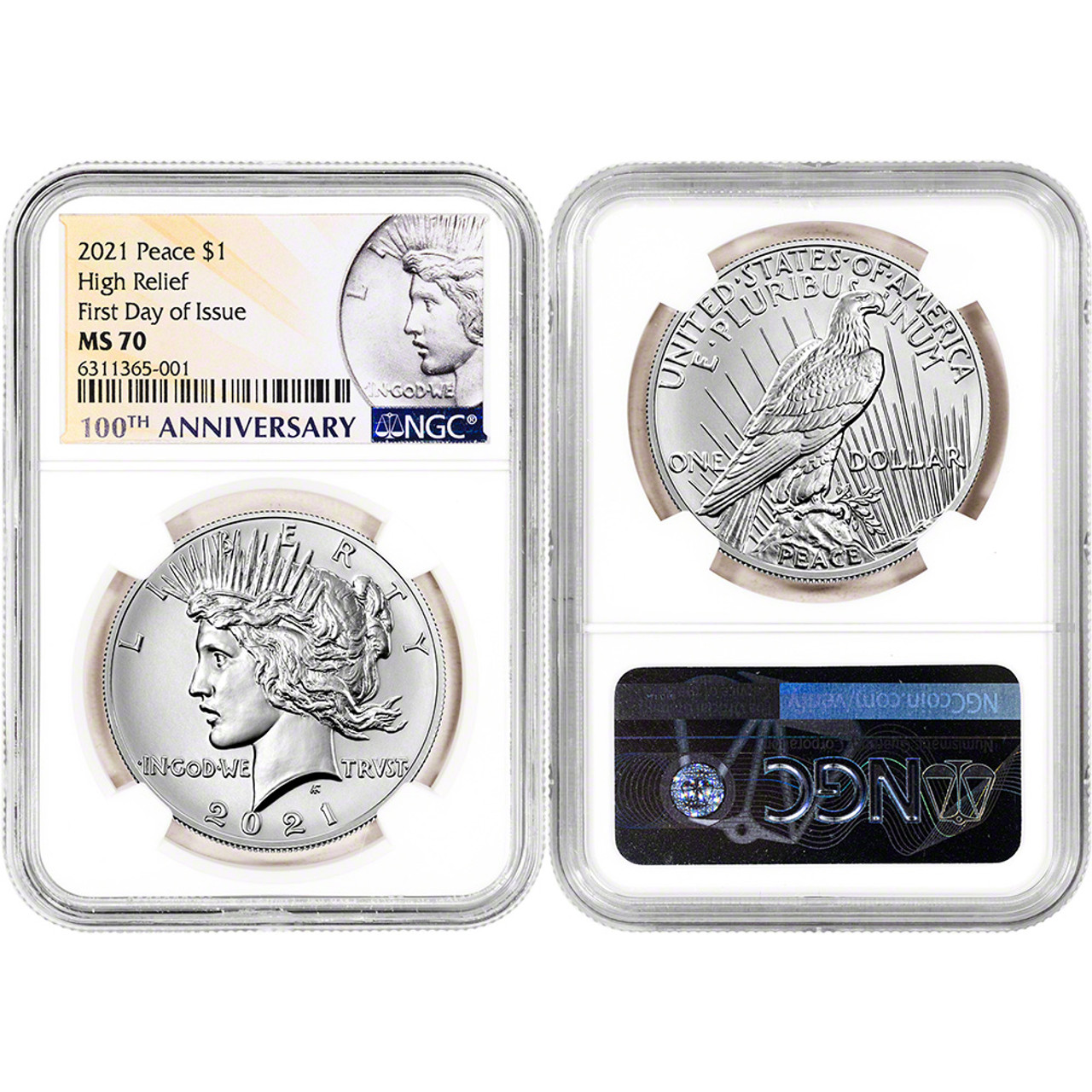 2021 US Six Coin Morgan and Peace Silver Dollar Set - NGC MS70