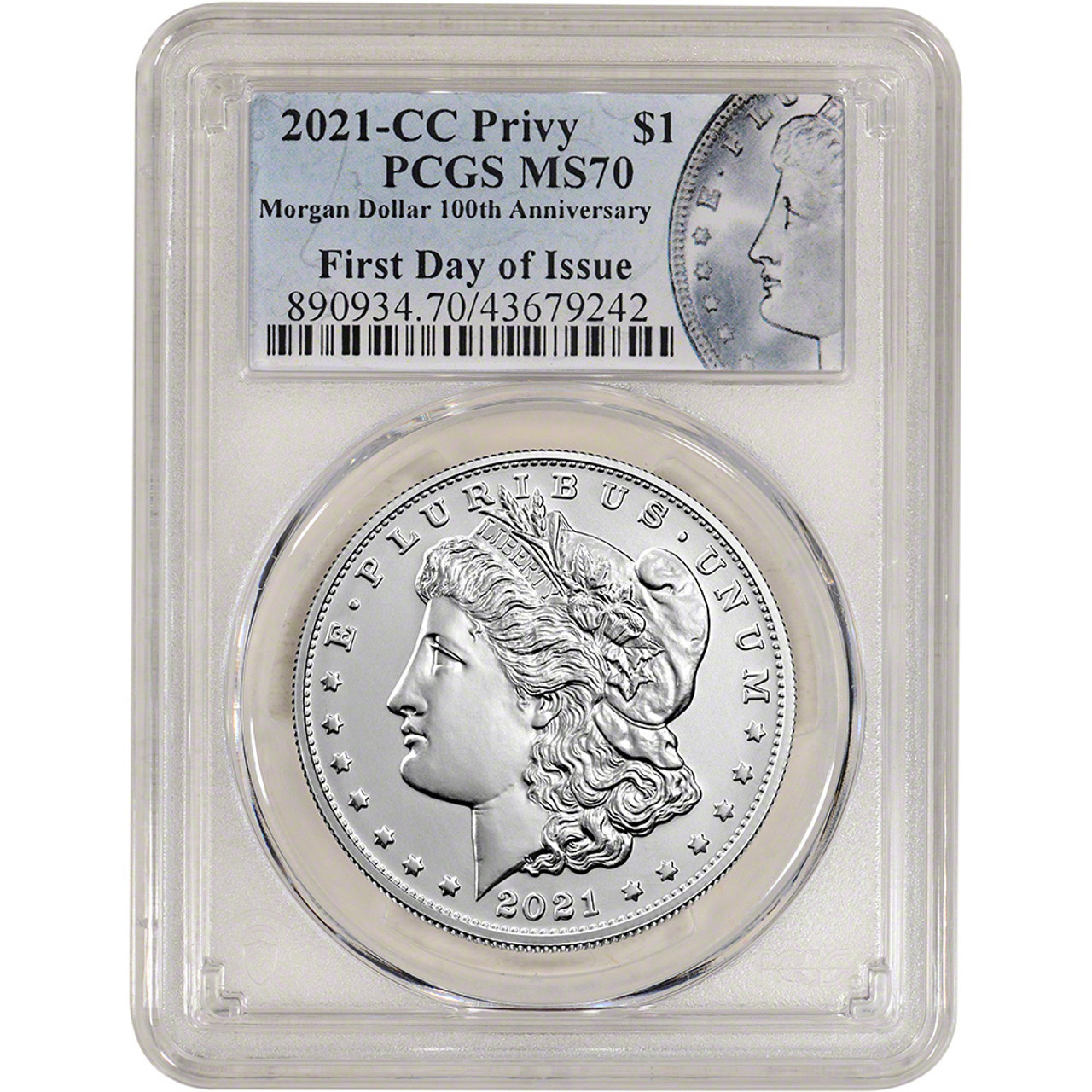 2021 (CC) US Morgan Silver Dollar $1 Carson City Privy PCGS MS70