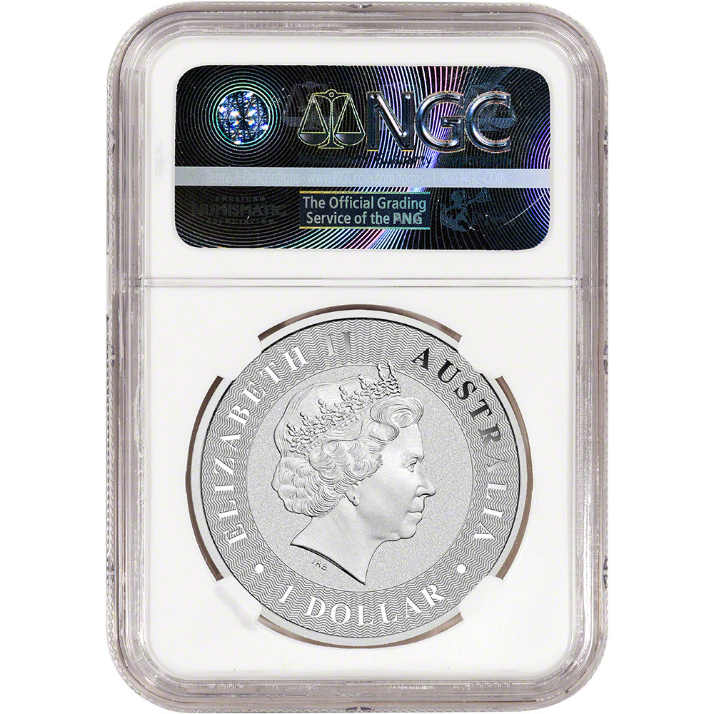 2017 Australia Silver Kangaroo (1 oz) $1 - NGC MS70 - Kangaroo