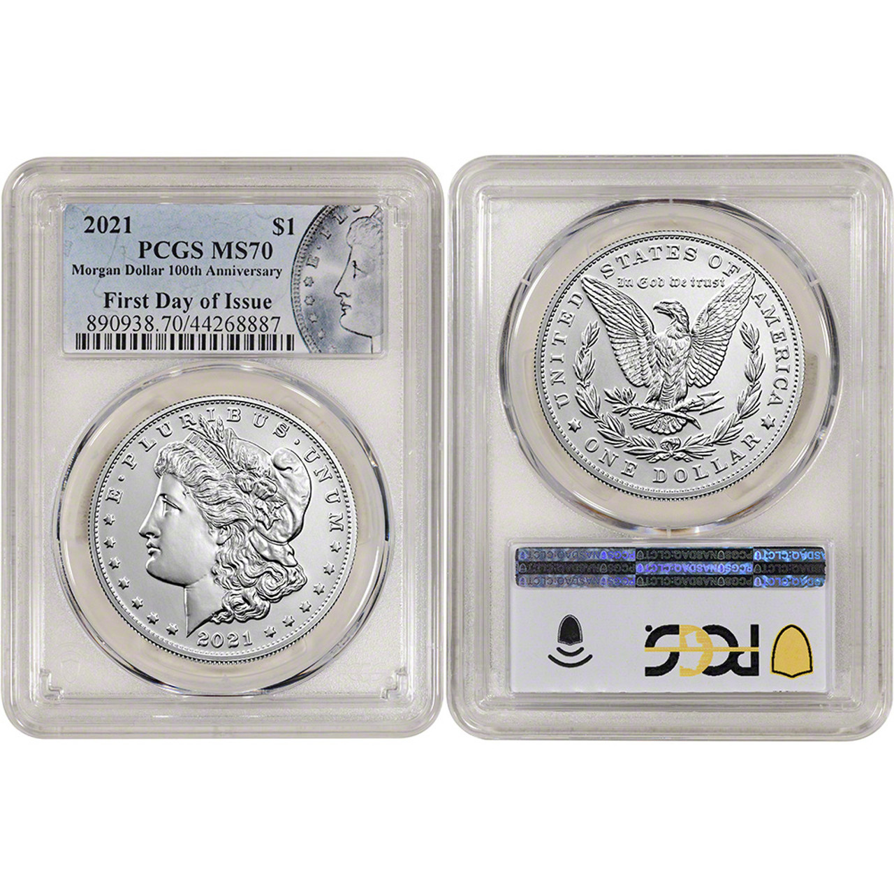 2021 US Six Coin Morgan and Peace Silver Dollar Set - PCGS MS70