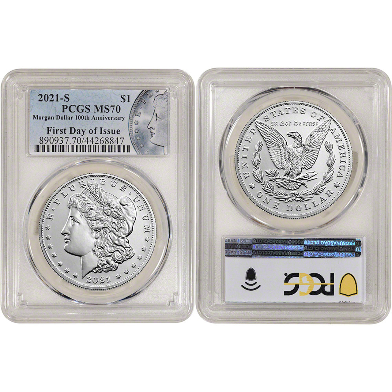 2021 US Six Coin Morgan and Peace Silver Dollar Set - PCGS MS70 