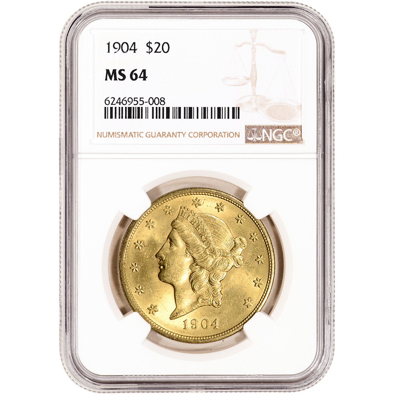 1904 US Gold $20 Liberty Head Double Eagle - NGC MS64 [04-USG-LIB