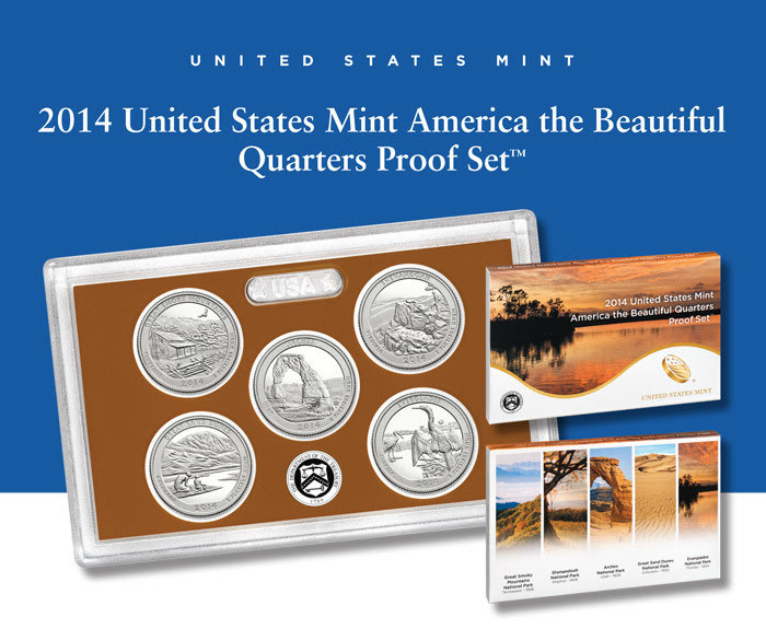 2014 United States Mint America the Beautiful Quarters Proof Set