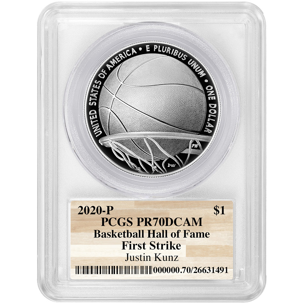 2020-P US Basketball Commem Proof Silver $1 PCGS PR70 First Strike