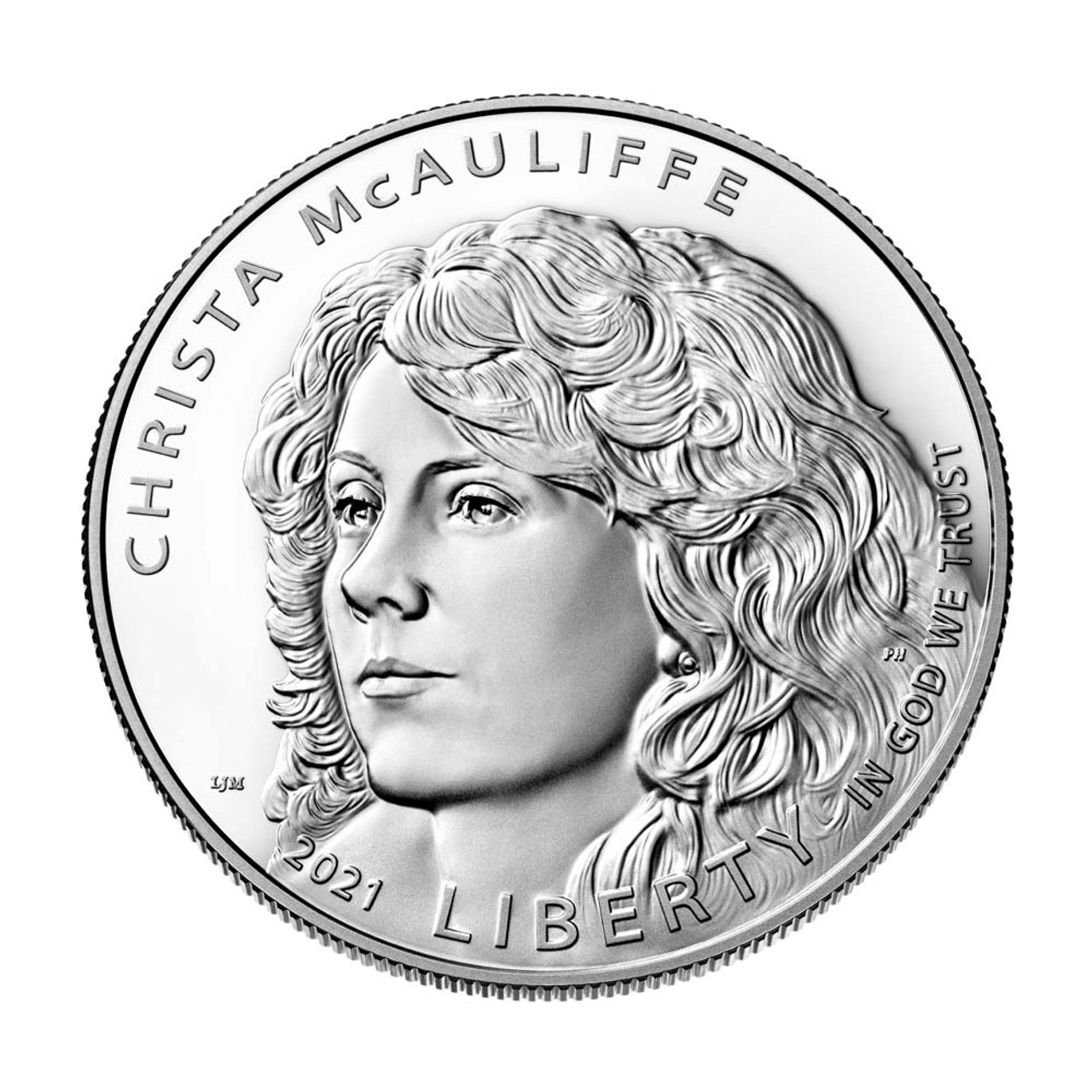 2021 P US Christa McAuliffe Commemorative Proof Silver Dollar