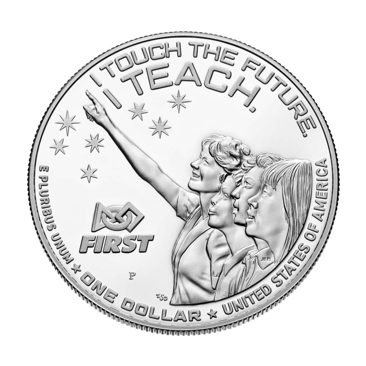 2021 P US Christa McAuliffe Commemorative Proof Silver Dollar