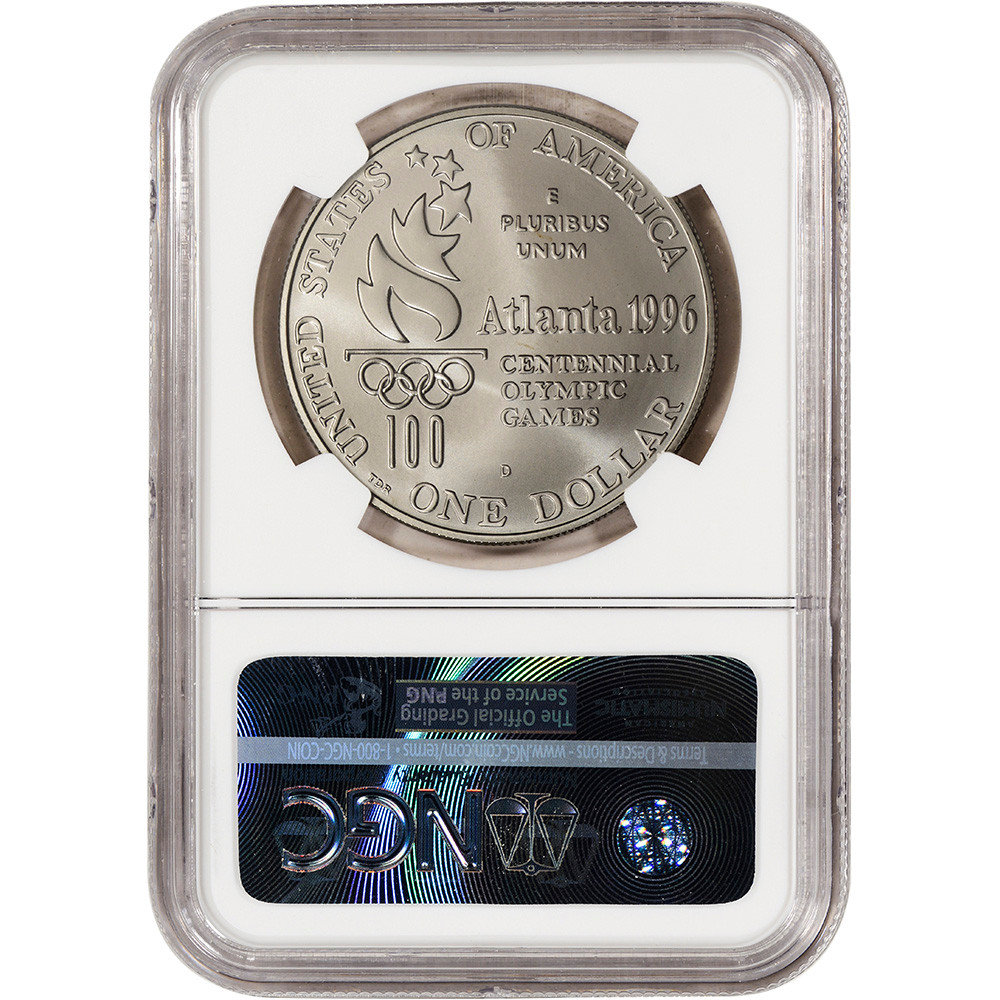 1996-D US Atlanta Olympic - Rowing Commemorative BU Silver Dollar