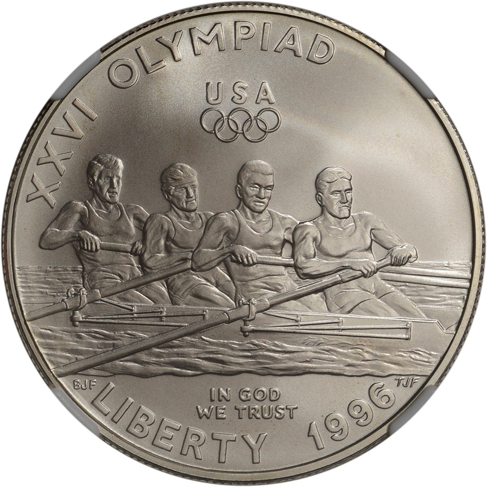 1996-D US Atlanta Olympic - Rowing Commemorative BU Silver Dollar