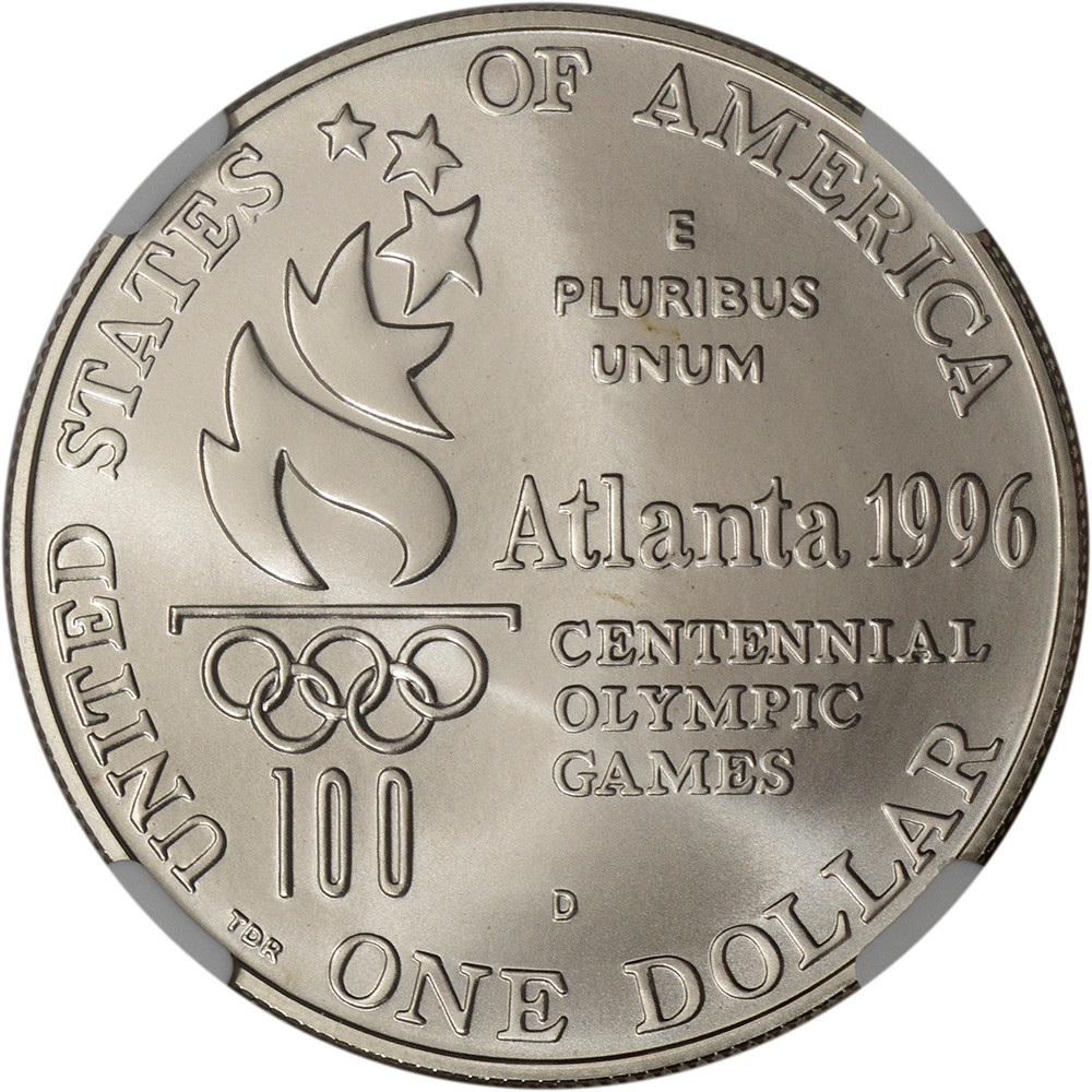1996-D US Atlanta Olympic - Rowing Commemorative BU Silver Dollar