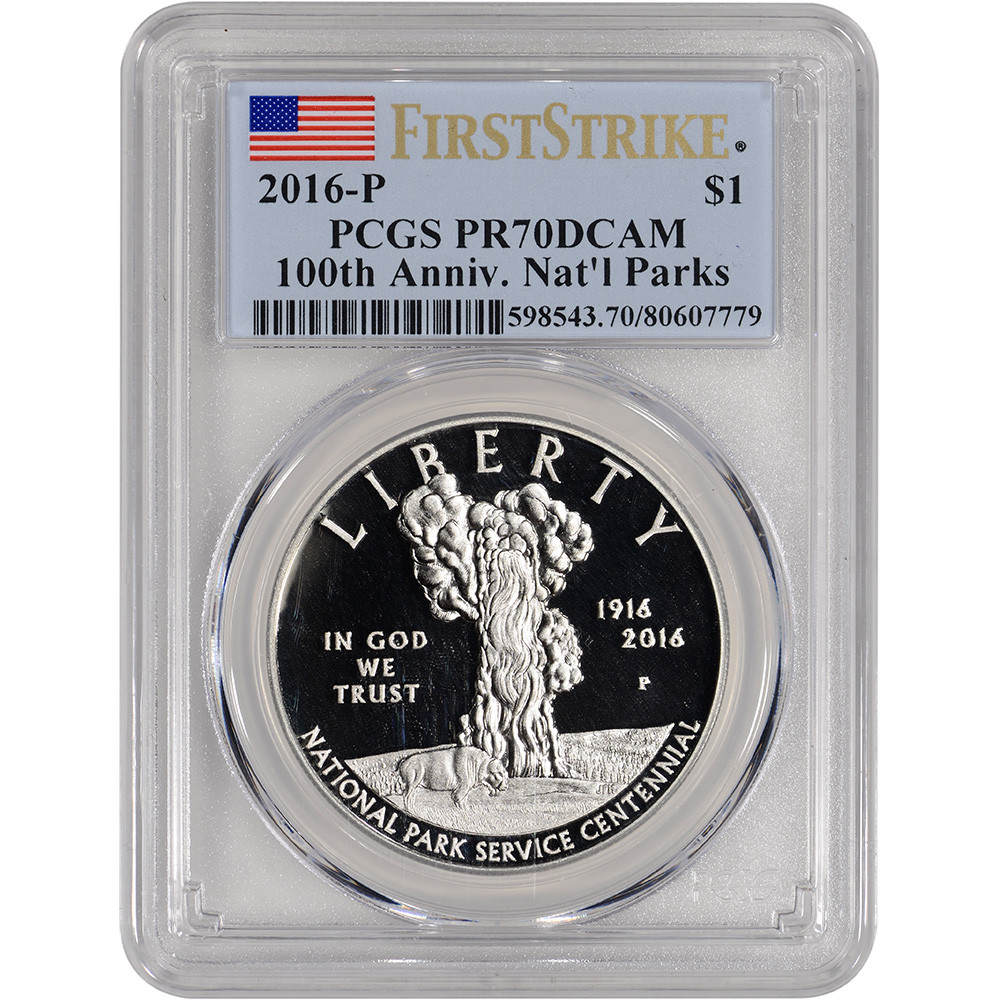 2016-P US National Park Service Commem Proof Silver $1 - PCGS PR70 