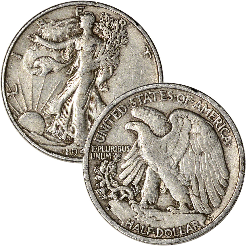 90% Silver Walking Liberty Half Dollars - Roll of 20 - $10 Face