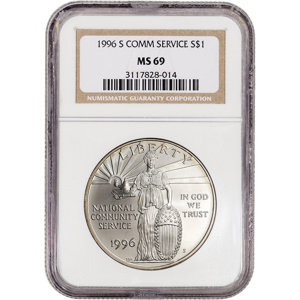 1996-S US National Community Service Commemorative BU Silver