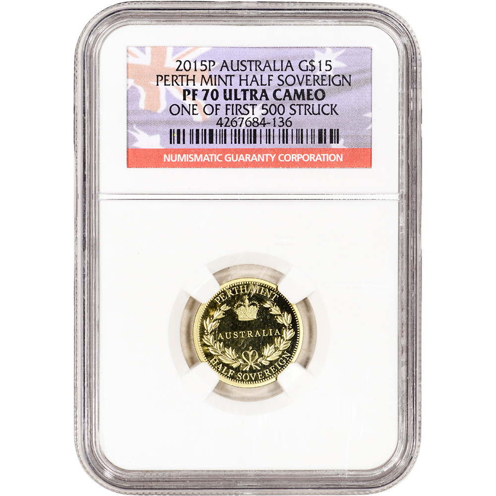 2015 P Australia Gold Perth Mint Half Sovereign Proof $15 - NGC