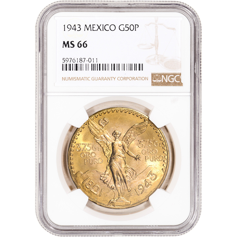 1943 Mexico Gold 50 Pesos - NGC MS66 KM-482 [WG-02596] - Liberty Coin