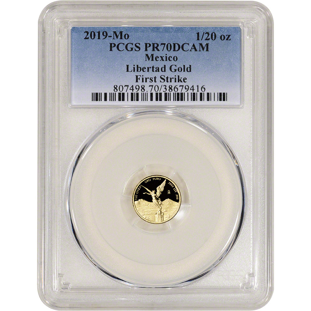 2019 Mo Mexico Gold Libertad Proof 1/20 oz 1/20 Onza - PCGS PR70