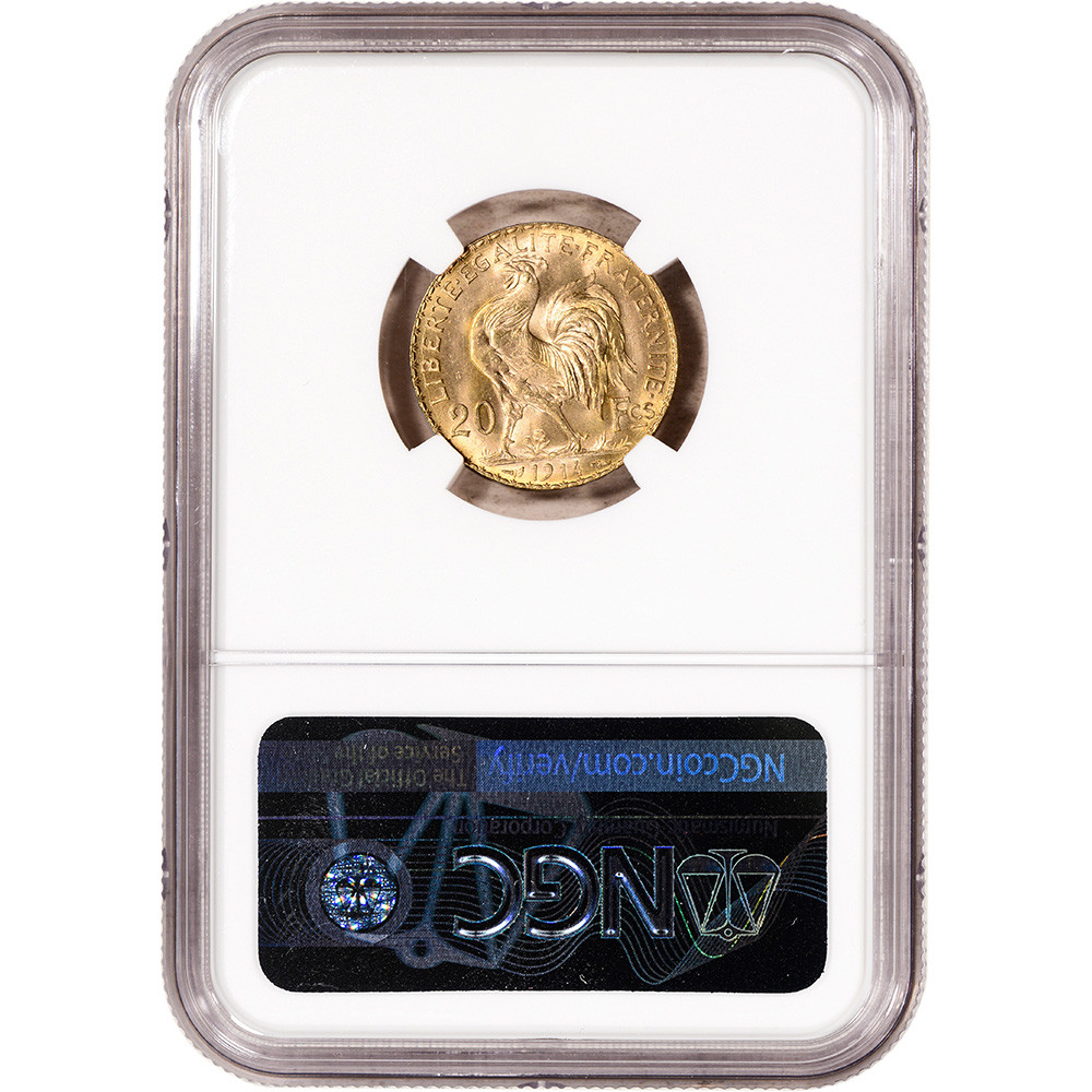 1914 France Gold 20 Francs - NGC MS66 [WG-02178] - Liberty Coin