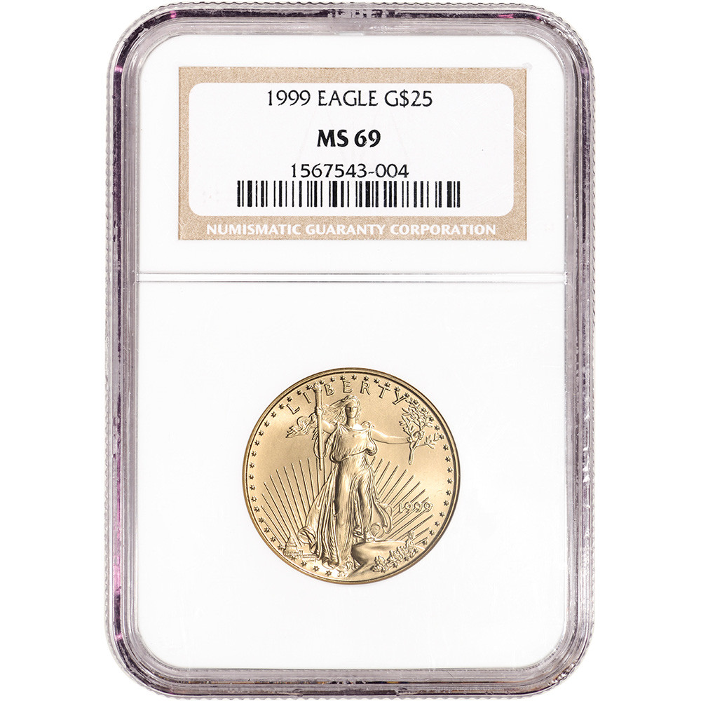 1999 American Gold Eagle 1/2 oz $25 - NGC MS69 [99-AGE-25-N-MS69