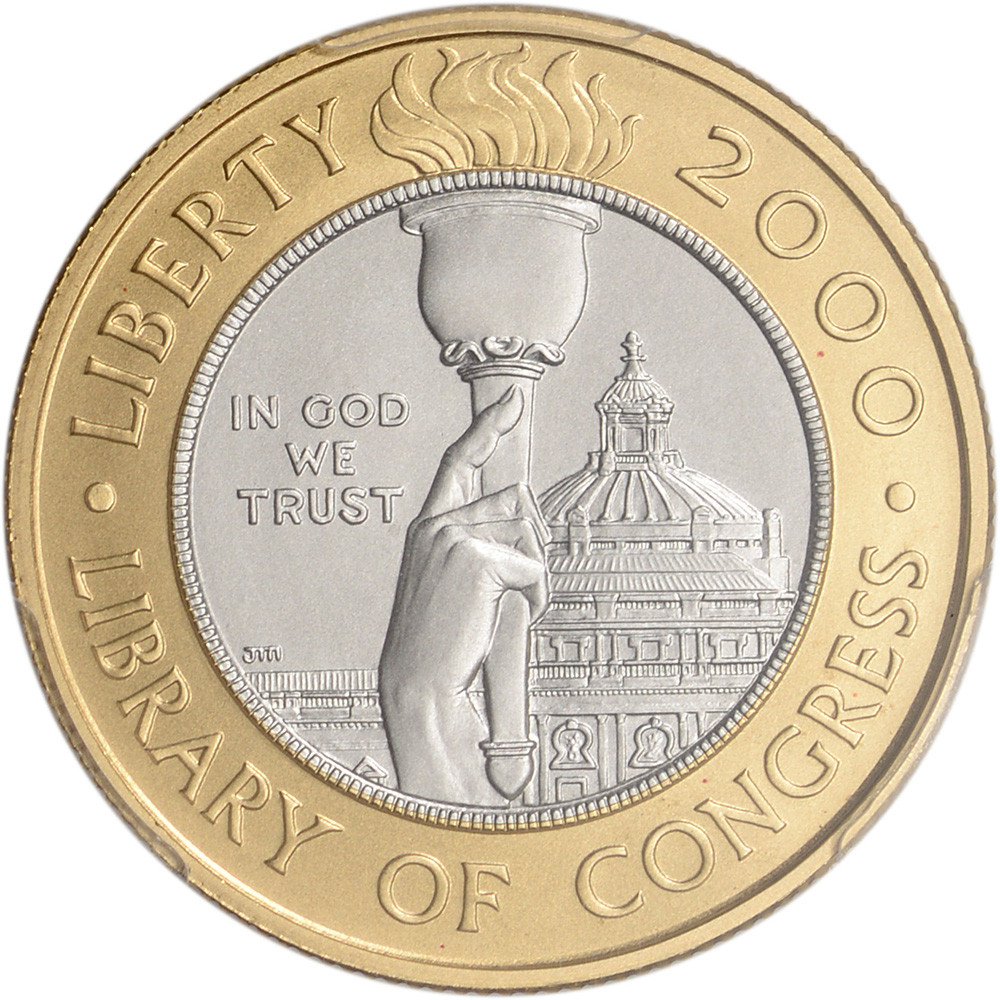 2000-W US Bimetallic $10 Library of Congress Commemorative BU