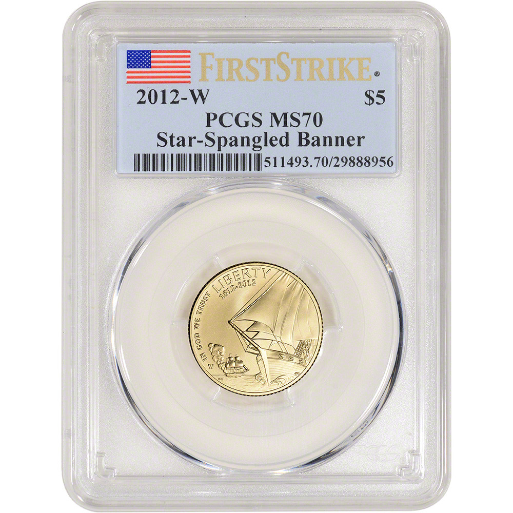 2012 W US Gold $5 Star-Spangled Banner Commemorative BU - PCGS