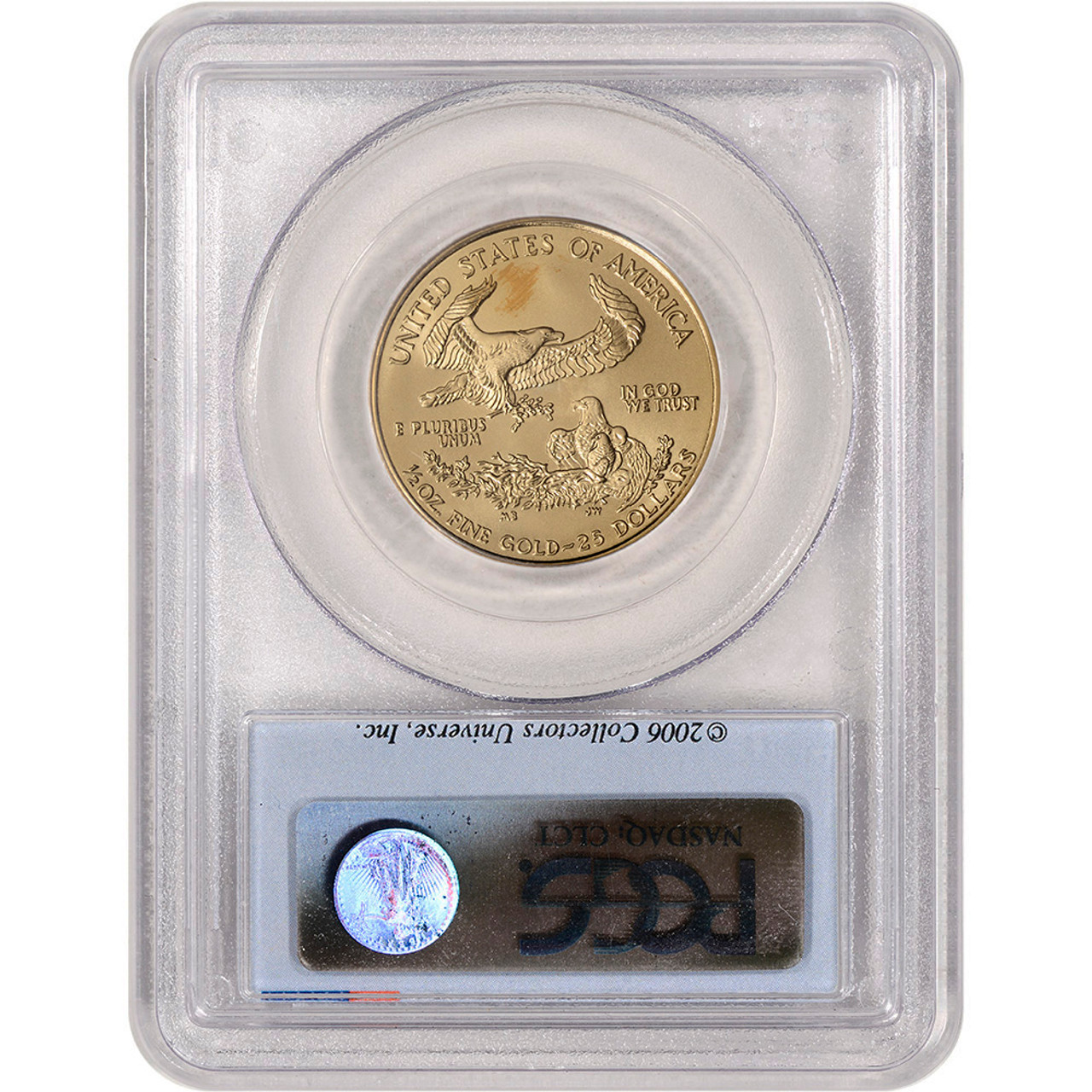 N0501T187　PCGS　MS69　2006年　アメリカ　1ドル　銀貨　一点 2006 American Gold Eagle (1⁄2 oz) $25 - PCGS MS69 - First Strike