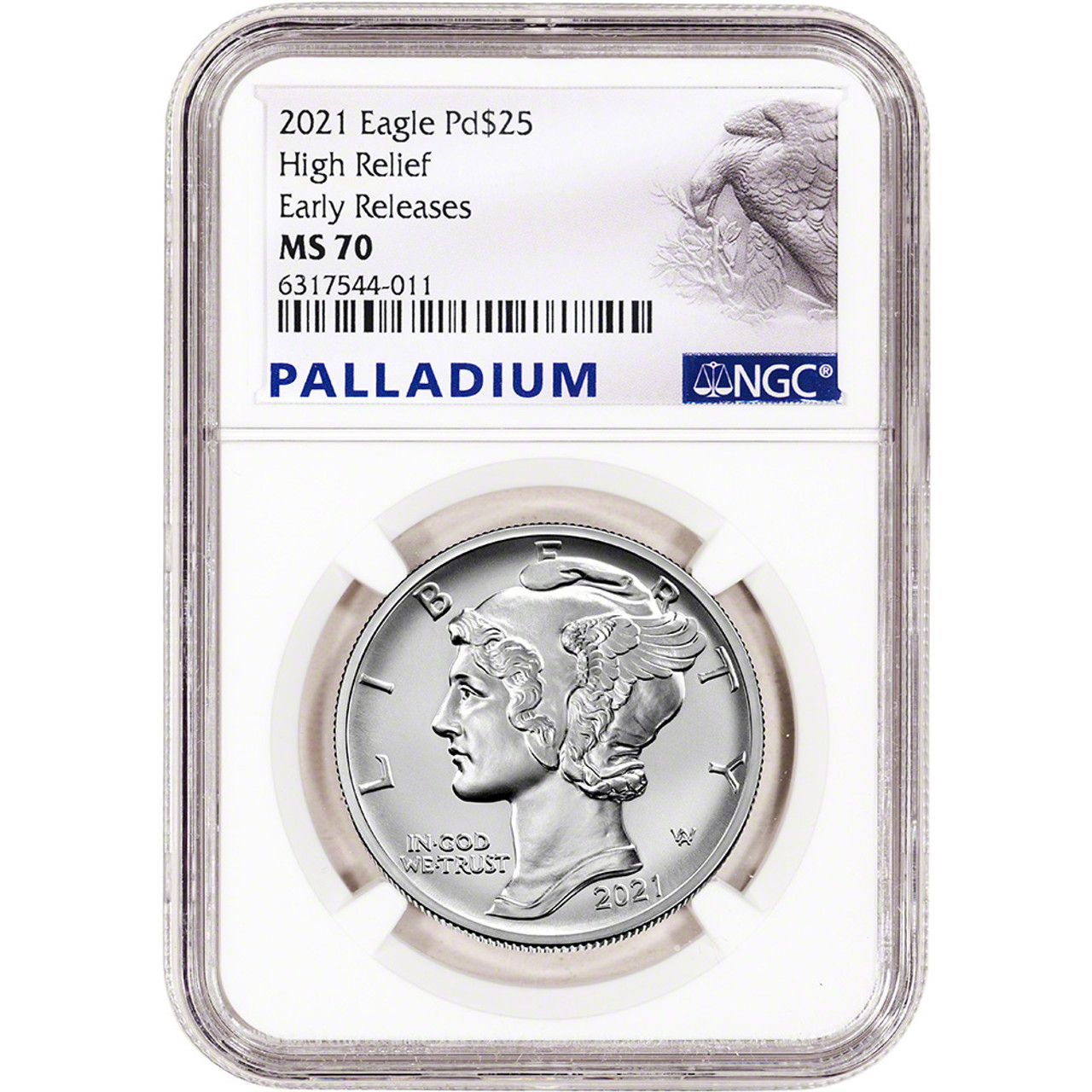 2021 American Palladium Eagle 1 oz $25 - NGC MS70 Early Releases