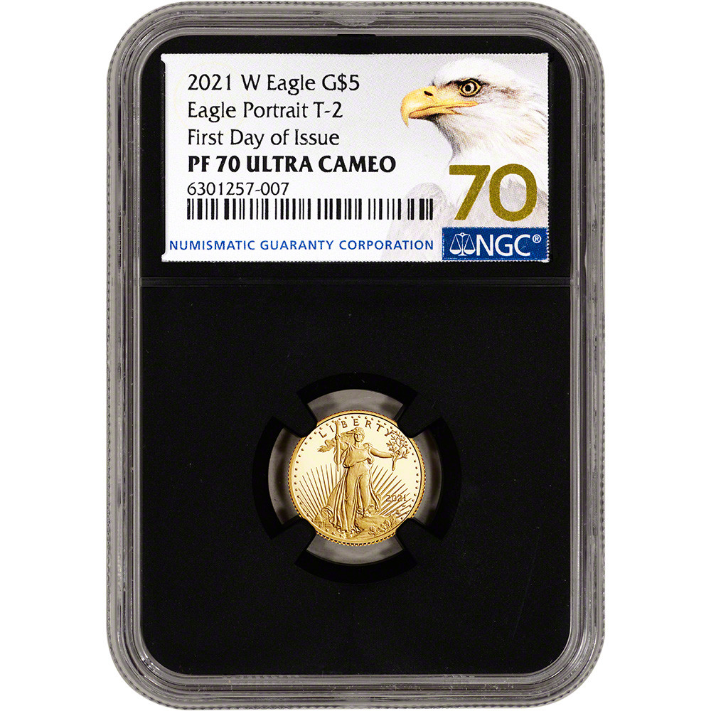2021 W American Gold Eagle Type 2 Proof 1/10 oz $5 NGC PF70 UCAM