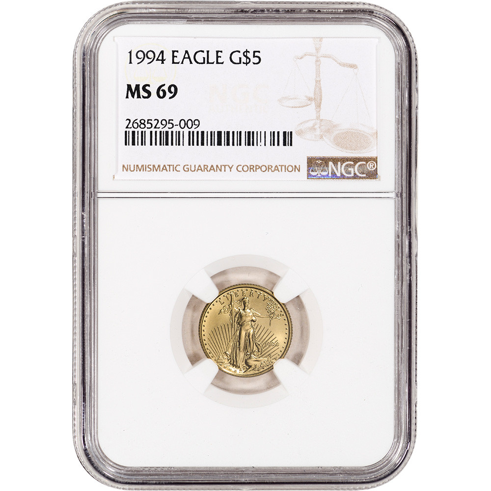 1994 American Gold Eagle 1/10 oz $5 - NGC MS69 [94-AGE-5-N-MS69