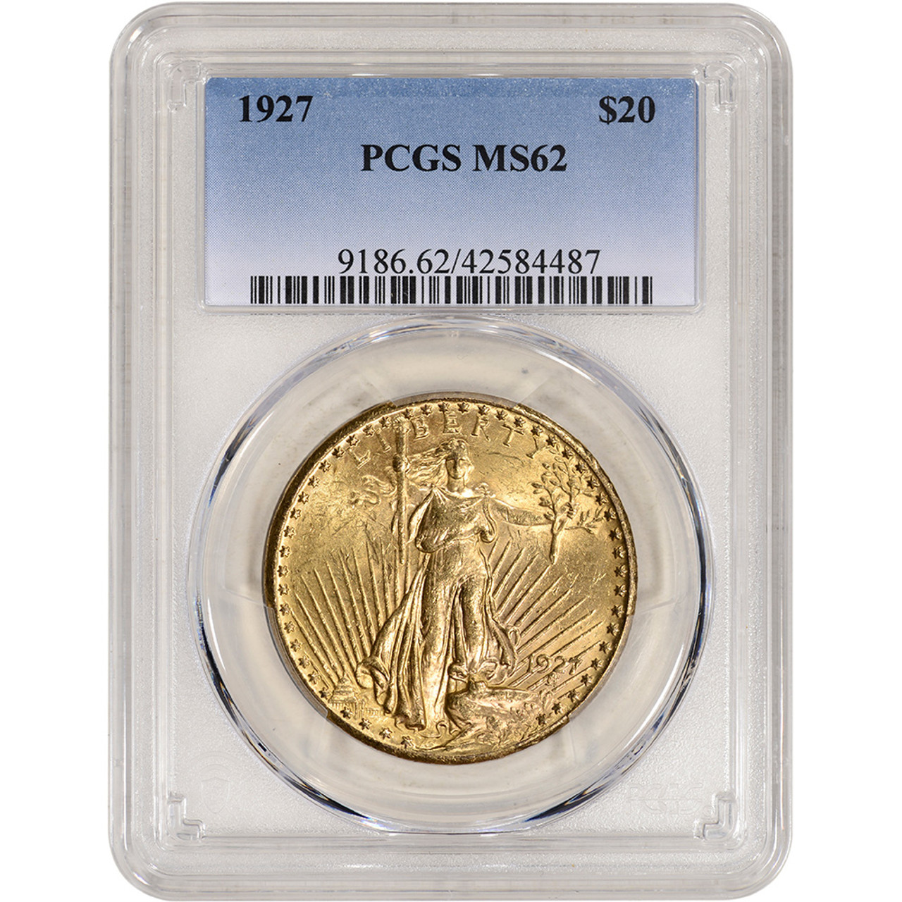 1927 US Gold $20 Saint-Gaudens Double Eagle - PCGS MS62 [27-USG