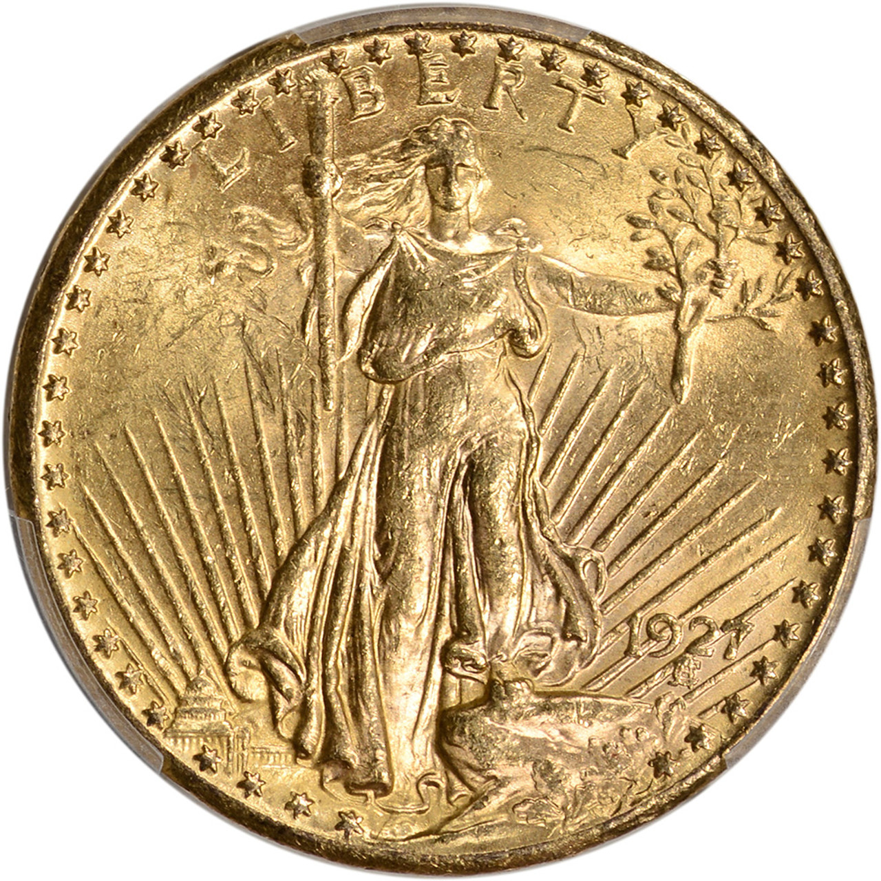 1927 US Gold $20 Saint-Gaudens Double Eagle - PCGS MS62 [27-USG