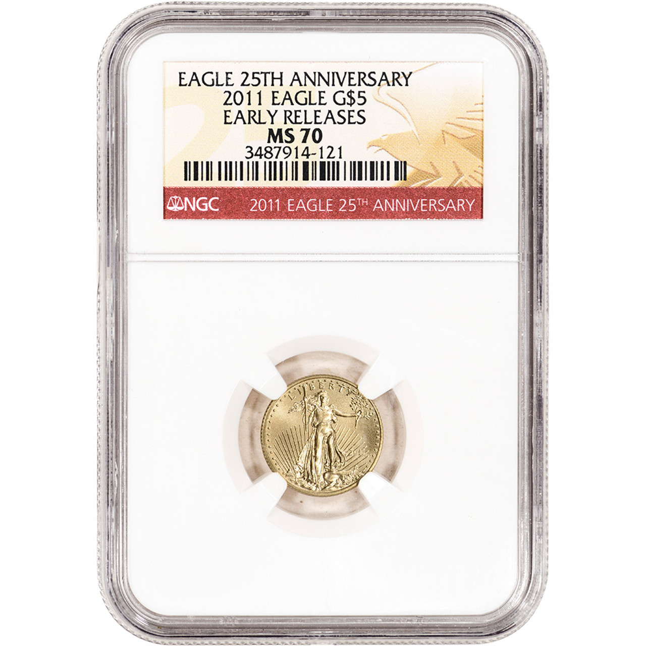 2011 American Gold Eagle 1/10 oz $5 - NGC MS70 Early