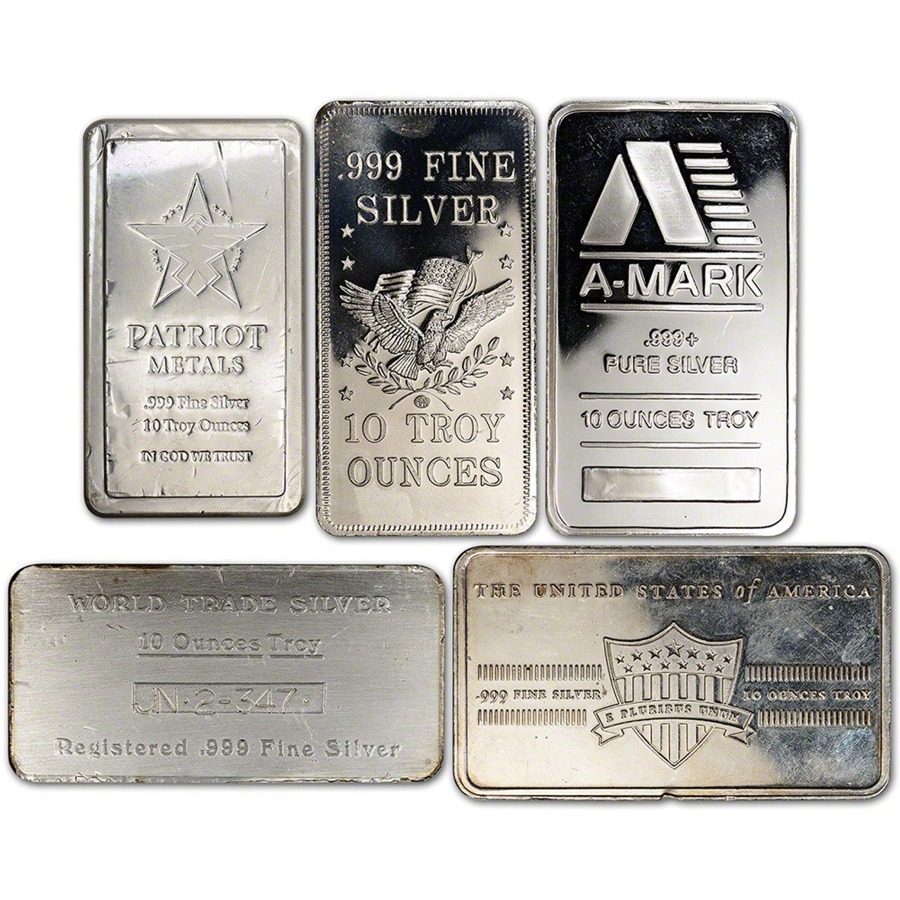 10 oz. Silver Bar - Random Brand - Secondary Market - .999 Fine