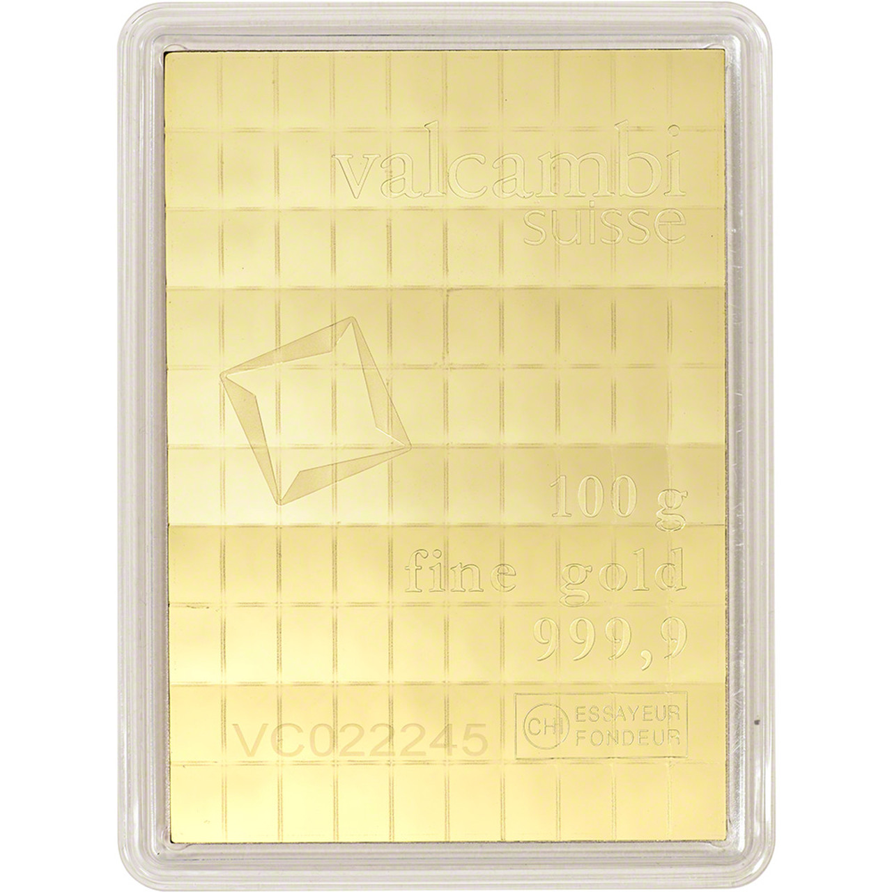 Valcambi Suisse 100x1 Gram Gold CombiBar (3.215 oz) with Assay