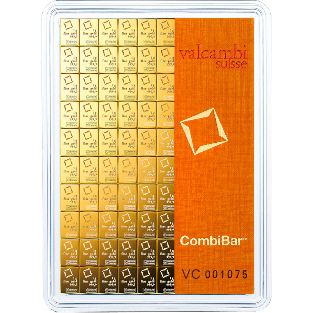 Valcambi Suisse 100x1 Gram Gold CombiBar (3.215 oz) with Assay