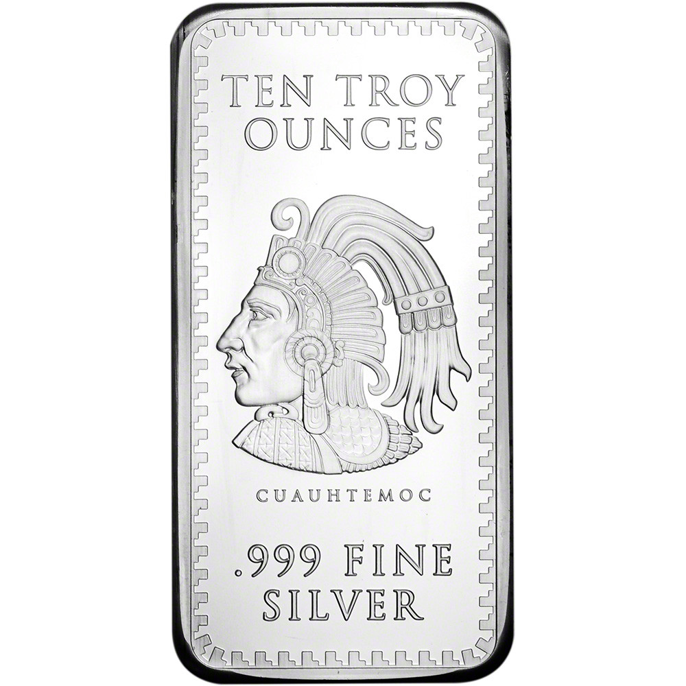 10 oz. Golden State Mint Silver Bar Aztec Calendar .999 Fine