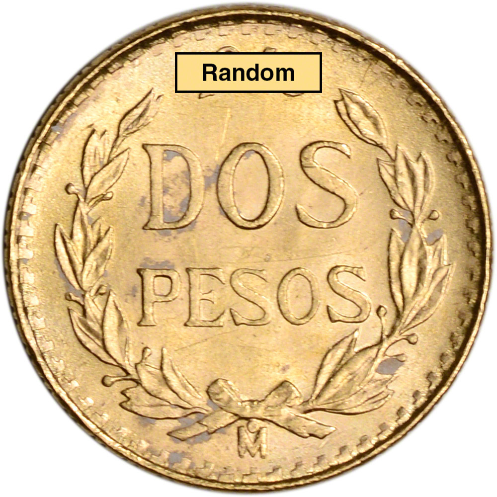 Mexico Gold 2 Pesos .0482 oz - XF/AU - Random Date [X-MX-G2PESO-XF