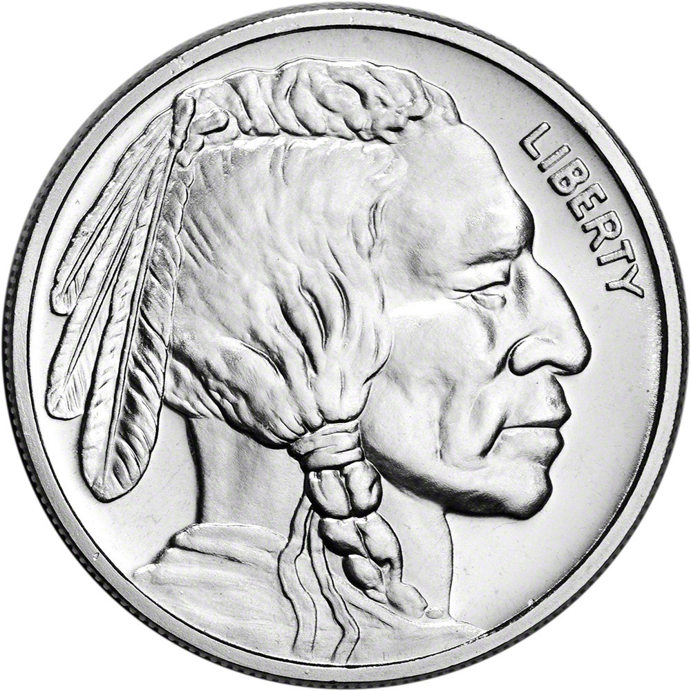 1 oz Silver Round CNT Buffalo Design .9999 Fine 1 Roll Tube of 20