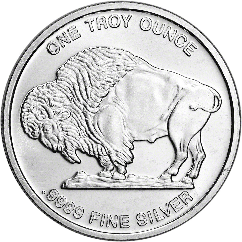 1 oz Silver Round CNT Buffalo Design .9999 Fine 1 Roll Tube of 20