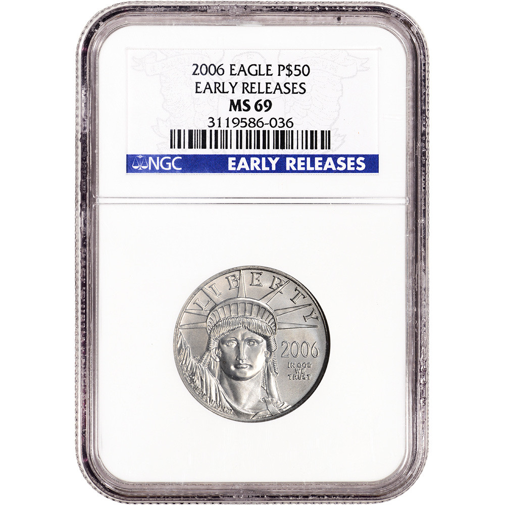 2006 American Platinum Eagle 1/2 oz $50 - NGC MS69 Early Releases