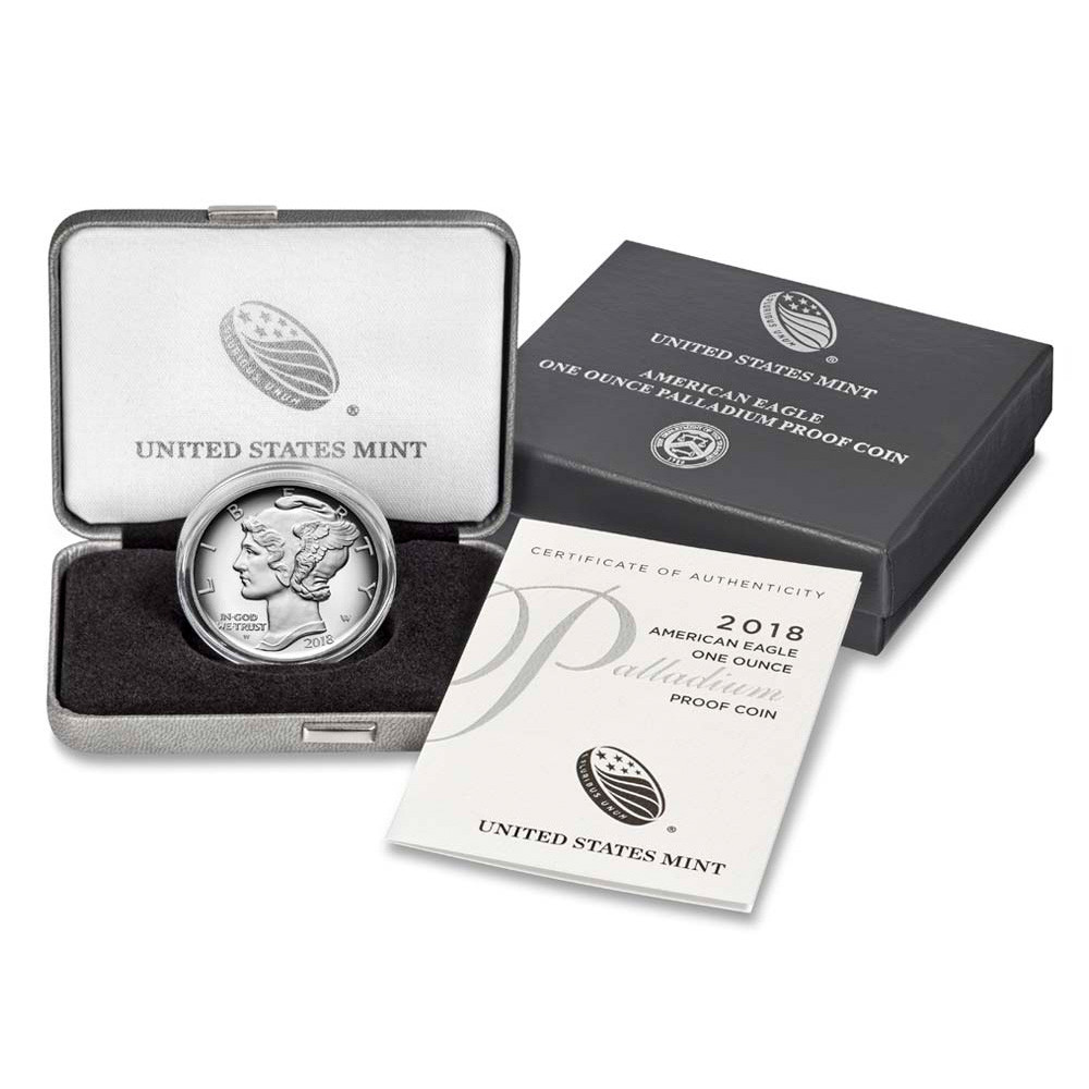 2018-W American Palladium Eagle Proof 1 oz $25 in OGP (18EK) [US