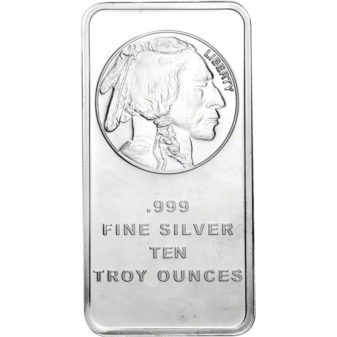 【特価】インディアンヘッド／アメリカンバッファロー　10オンス　シルバーバー 10 oz. SilverTowne Silver Bar - Buffalo Design - 999 Fine