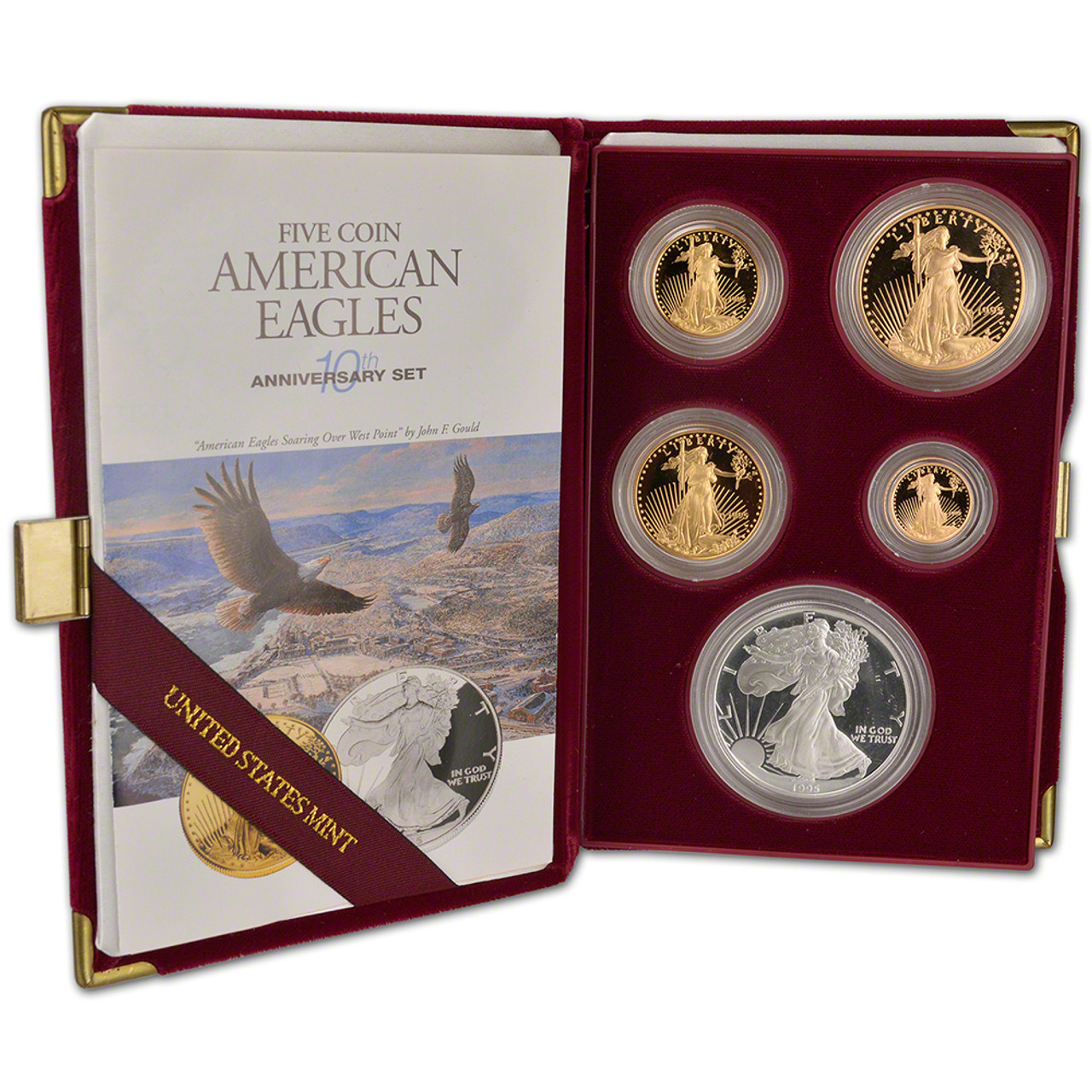 American Eagle Gold Bullion Coins Proof Set 1995-W American Eagles 10th Anniversary Gold & Silver Proof Set [US