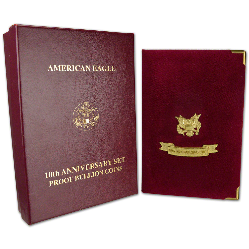 EAGLES 紙ジャケット コレクション 未開封 10枚セット コレクター向け 1995-W American Eagles 10th Anniversary Gold & Silver Proof Set