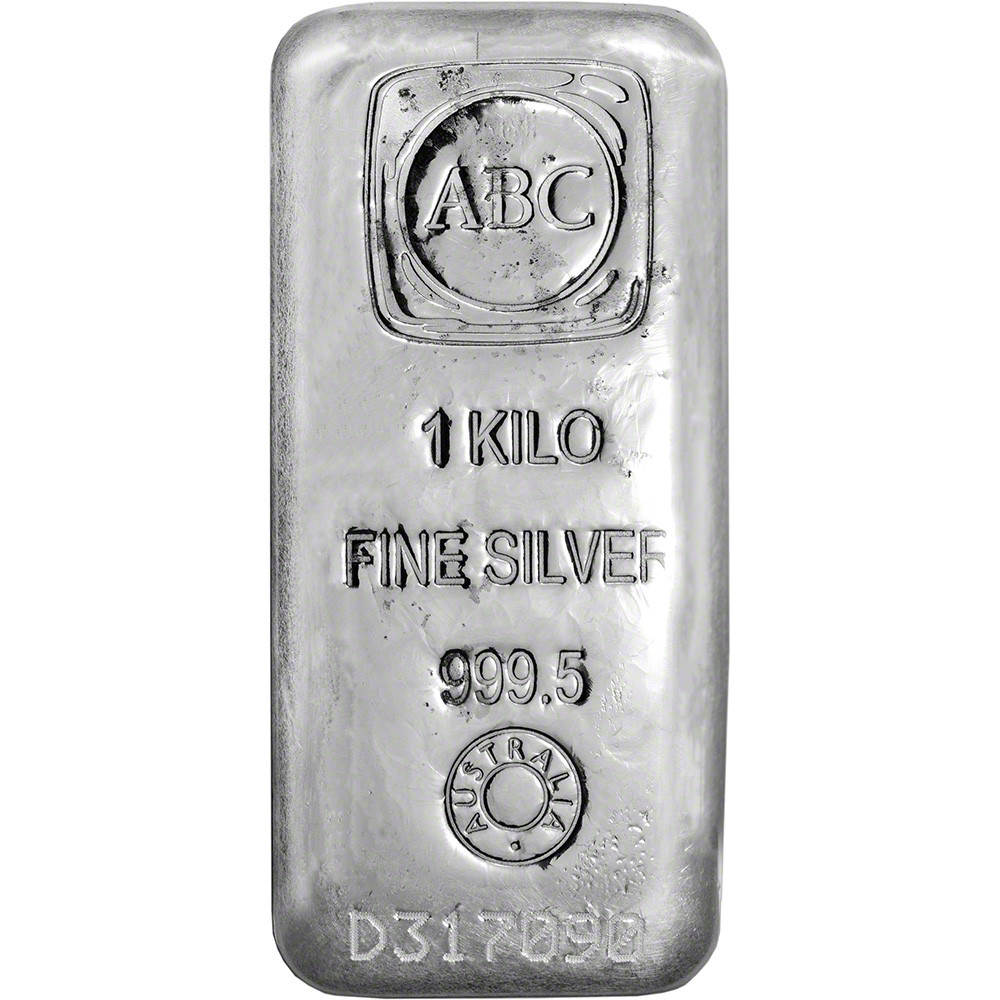 32.15 oz Kilo Silver Bar Cast Australian Bullion Company ABC 999.5