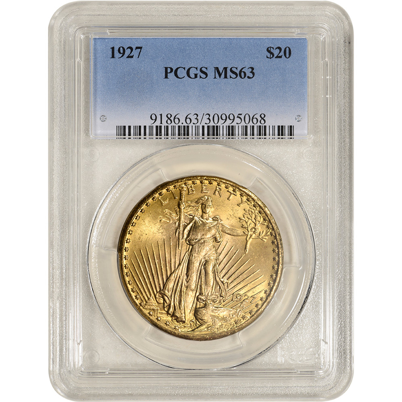 1927 US Gold $20 Saint-Gaudens Double Eagle - PCGS MS63 [27-USG