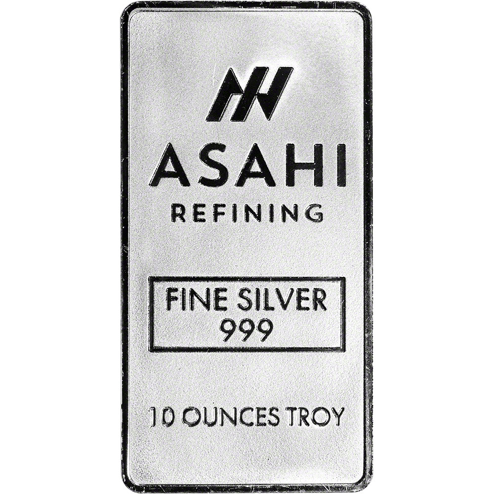 ASAHI 10トロイオンス シルバー バー 純銀999 Asahi 10 Ounce Silver Bar (Minted), .999 Pure