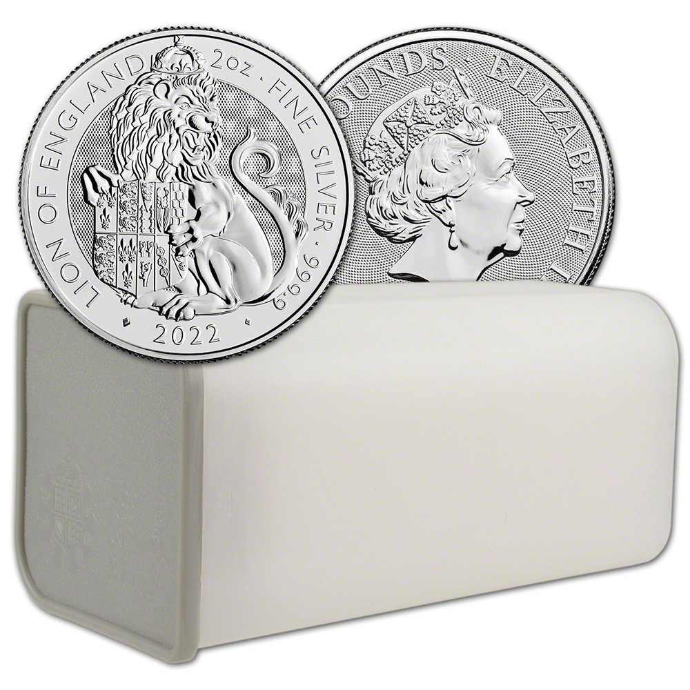 2022 Great Britain Silver Tudor Beasts Lion of England £5 2