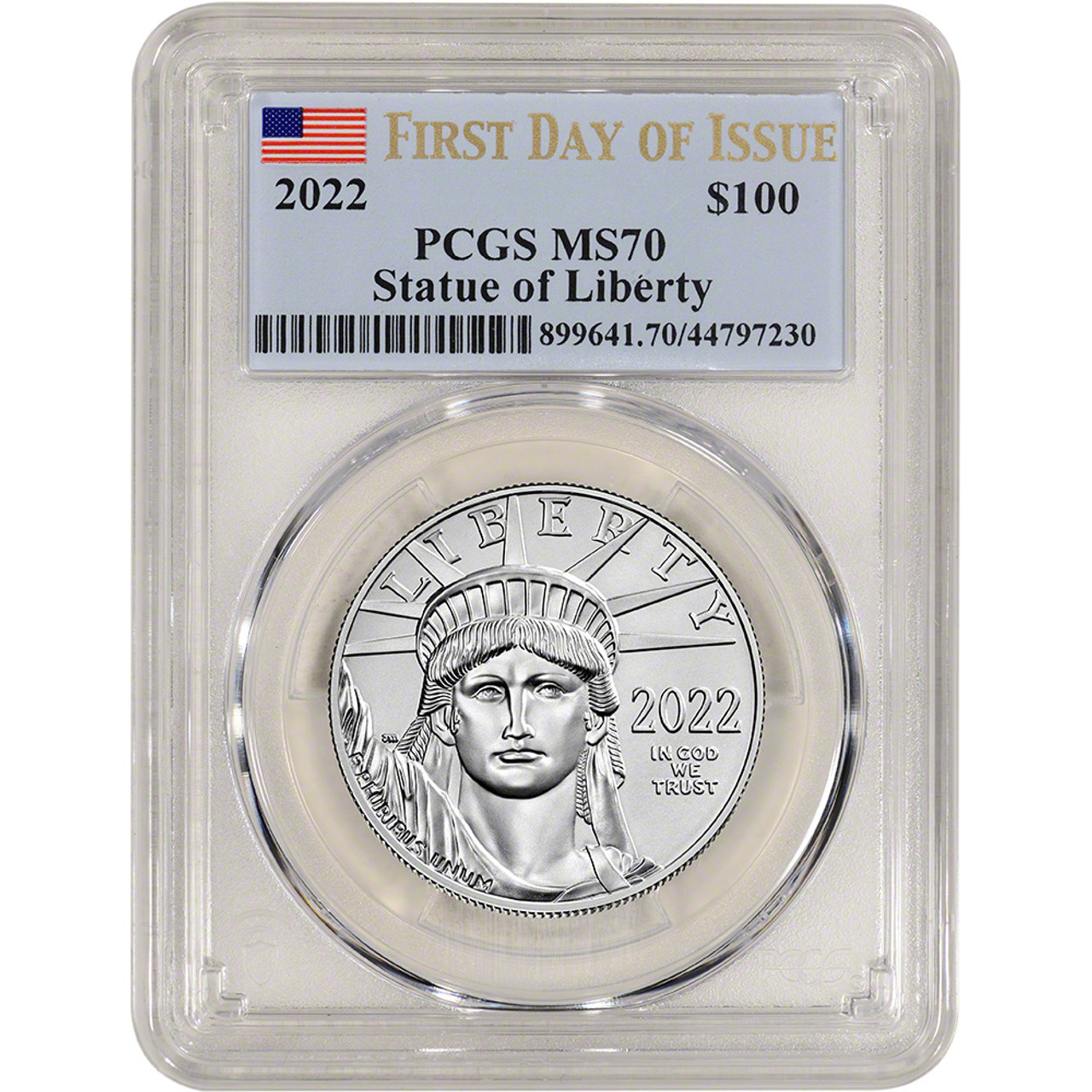 2022 American Platinum Eagle 1 oz $100 - PCGS MS70 First Day of